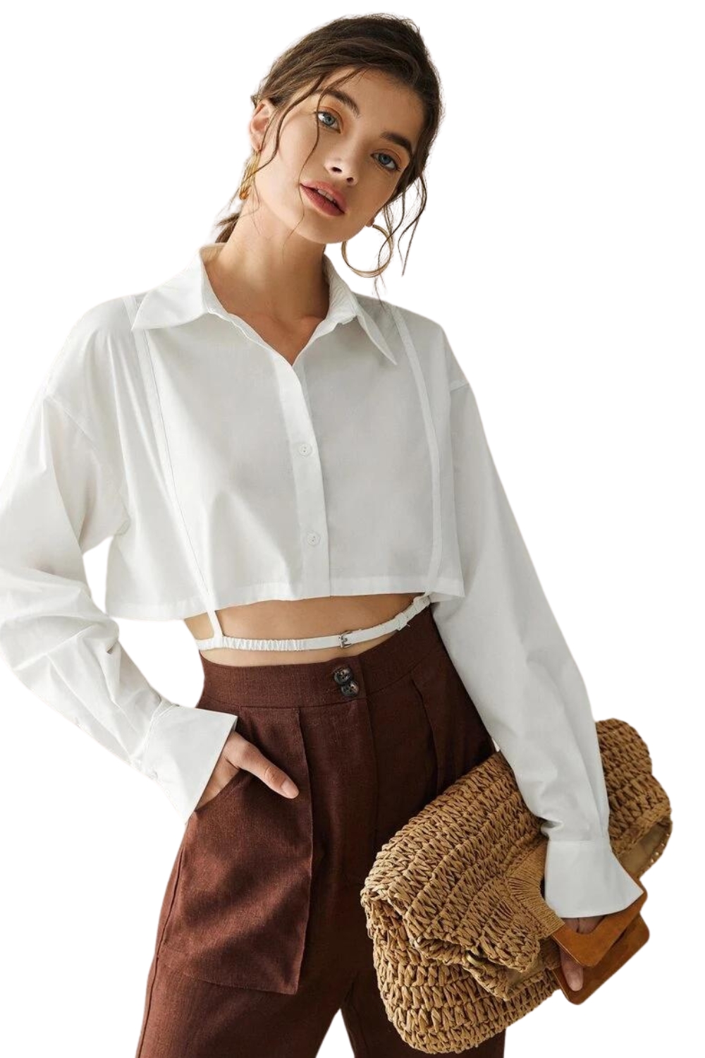 Solid Crop Full Sleeve Blouse BY Styched - Clothing available at DOYUF